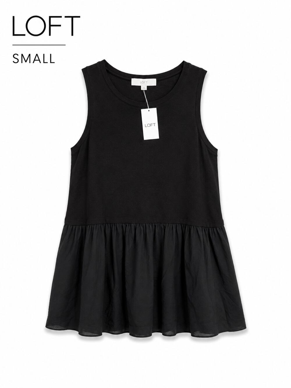 Loft Womens Sleeveless Blouse Flowy Tank Top NWT Mixed Media Size Small